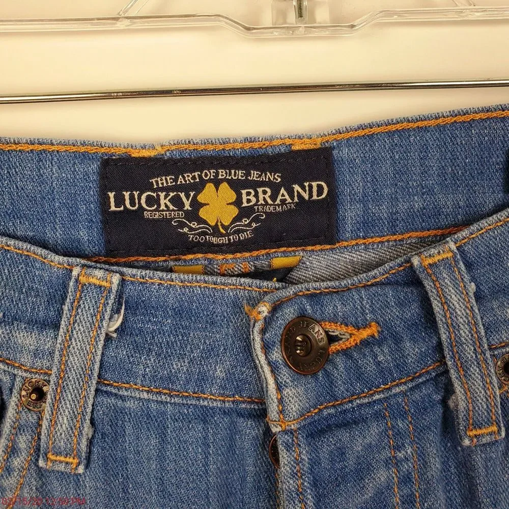 Lucky‎ Brand Sienna Tomboy Jean Shorts Size 00/24 Medium Wash Button Fly